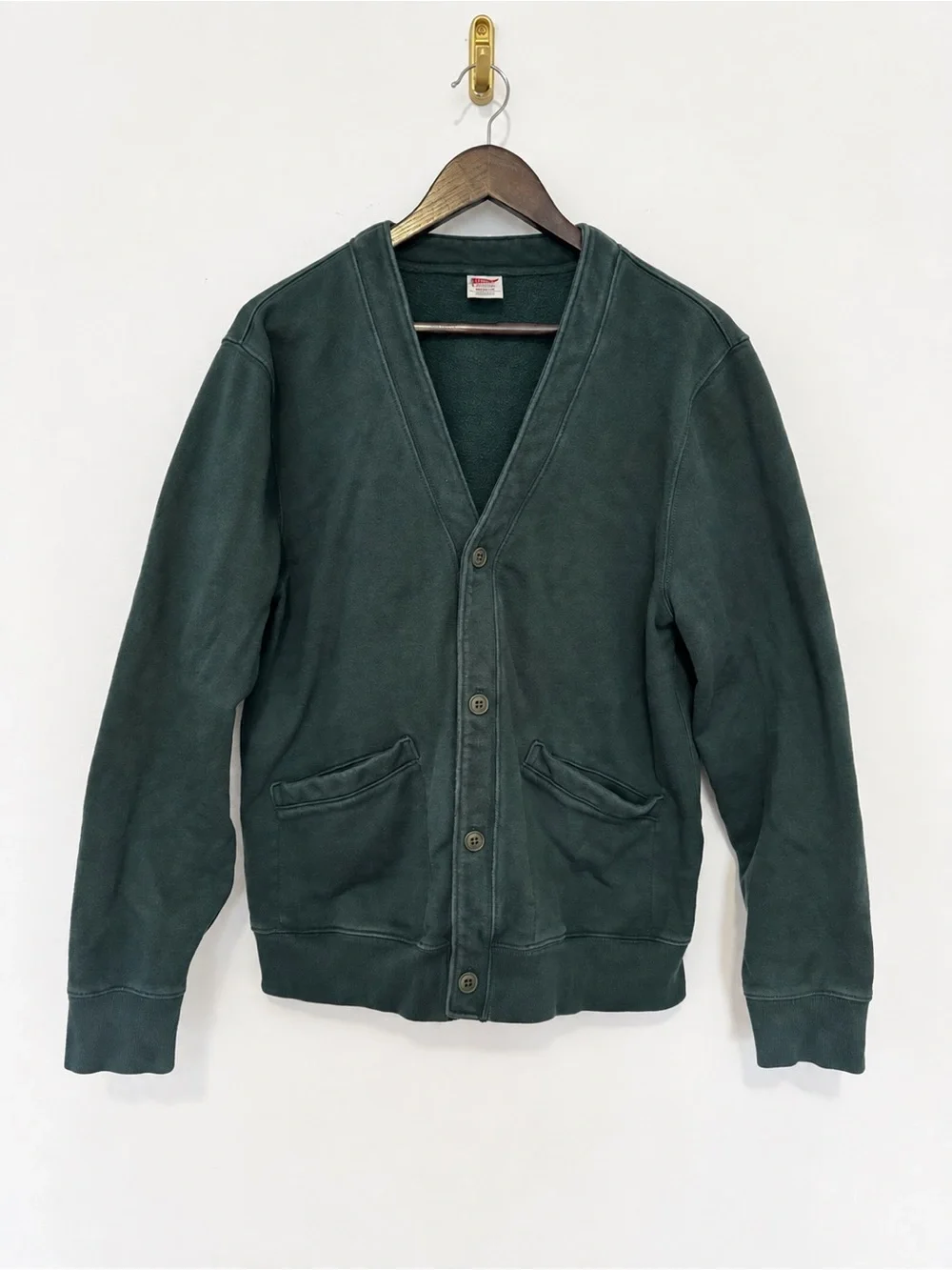 J.Crew Heritage 14 oz fleece cardigan men’s medium green